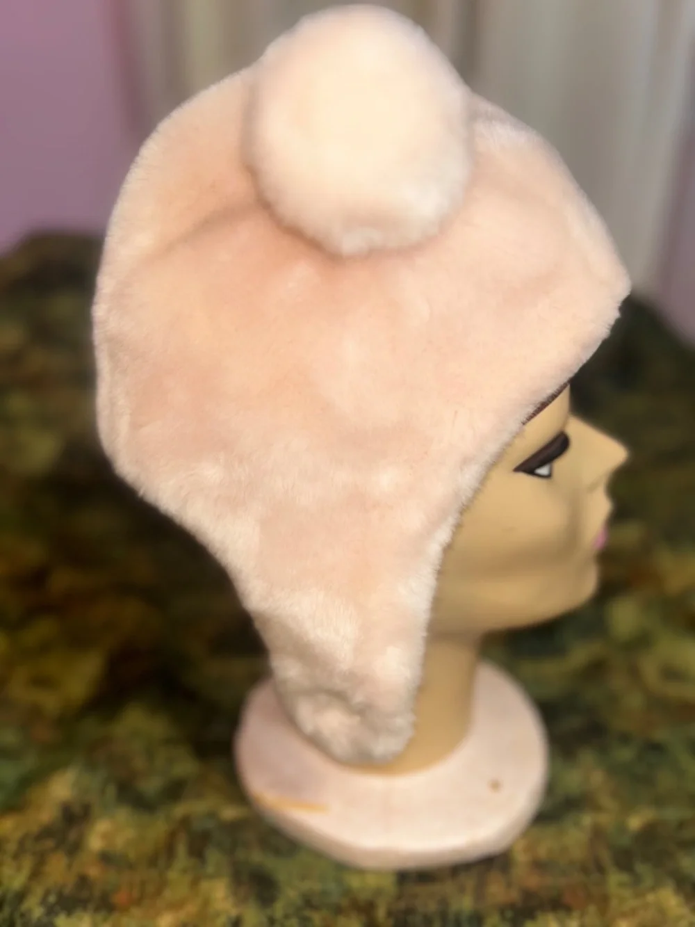 LIVLY Pink Faux Fur Warm Plush Bear Ears Premium Winter Trapper Hat Sz. 6-12m